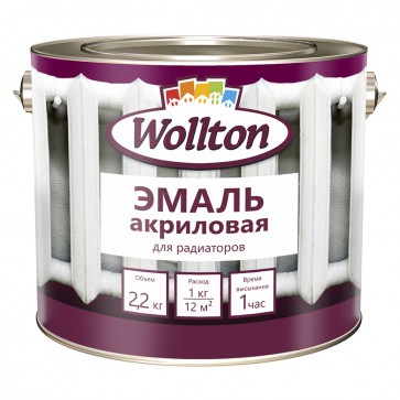 Эмаль для радиаторов полуматовая Wollton 2,2 кг белая