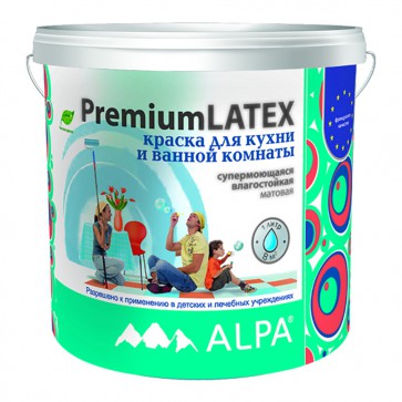 Краска для ванной и кухни латексная Alpa PremiumLatex 1 л