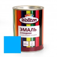 Эмаль алкидная глянцевая Wollton голубая 0,9 кг